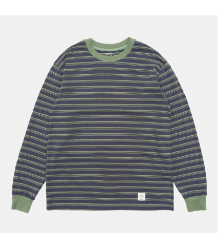 SS24 LS BASIC STRIPES Prussian/Hunter Green